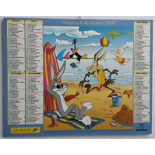 Calendrier Almanach Du Facteur Anne 2000 - Photos Looney Tunes -