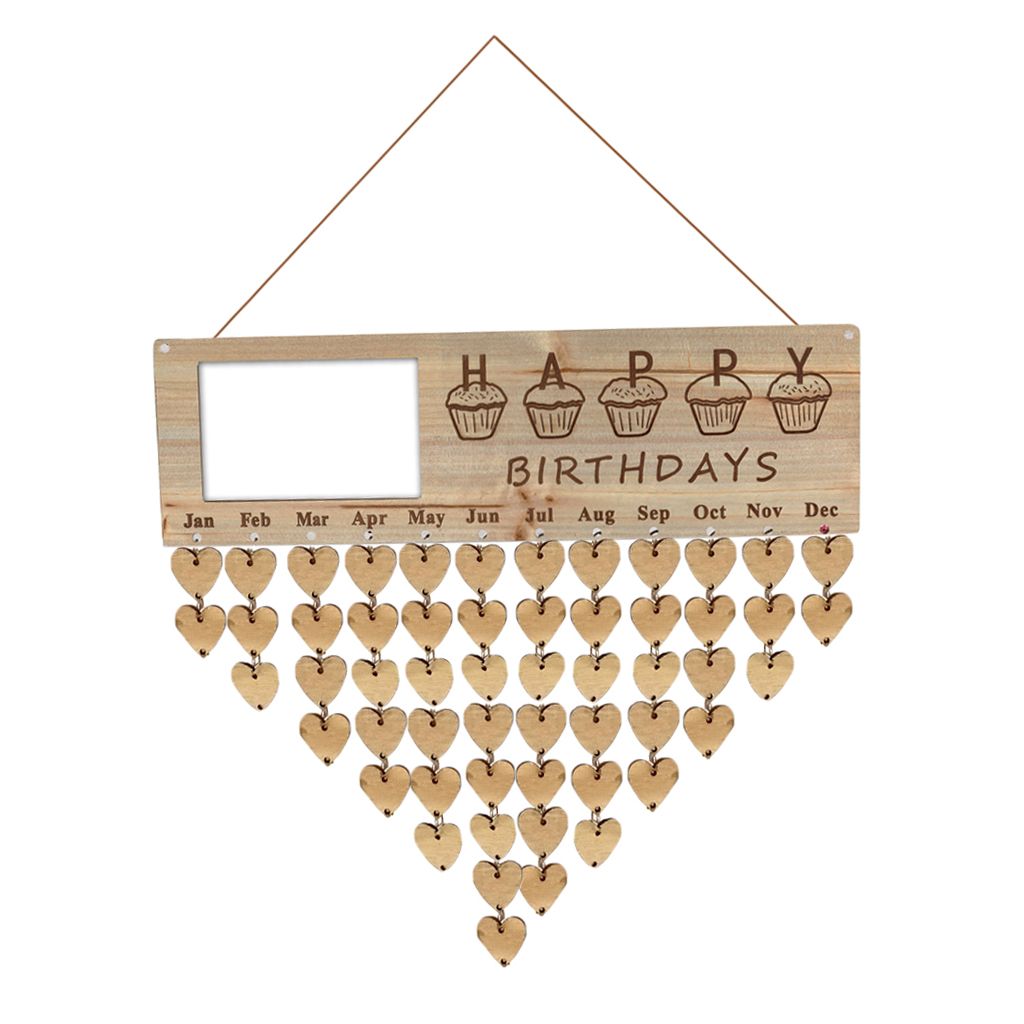 Calendrier Anniversaire En Bois Amis Famille Rappel D Anniversaire Plaque Murale Lisse Et Flexible F Rakuten