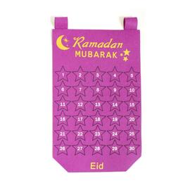 Calendrier du Ramadan en feutre avec poche pour enfants, Eid Mubarak,  compte à rebours musulman, cadeaux