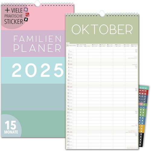 Calendrier familial 20255 colonnesCalendrier familial original 2025