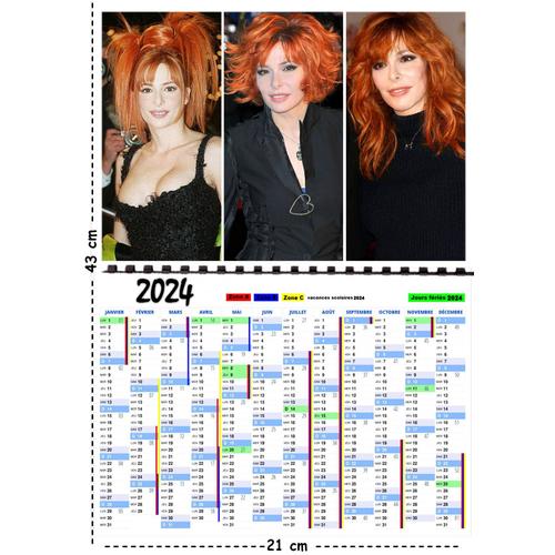 Calendrier Fantaisie 2024 spirale Mylene Farmer Ref 32 Rakuten