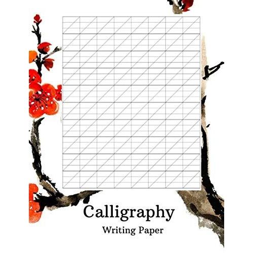Calligraphy Writing Paper - Inspirational Workbook For Calligraphy & Hand Lettering 101, Creating Beautiful Lettered Art, 8,5 X 11 In, 200 Sheets - Chinese Design Plum Blossom   de Design, Inspiring  Format Broch 