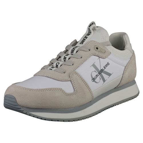 Calvin Klein Runner Laceup Sneaker Sock Femme Baskets D?Contract? Blanc - 40