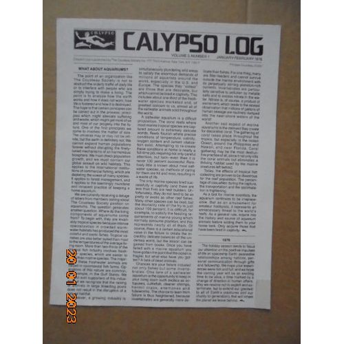 Calypso Log, Volume 3, Number 1 (January - February 1976)