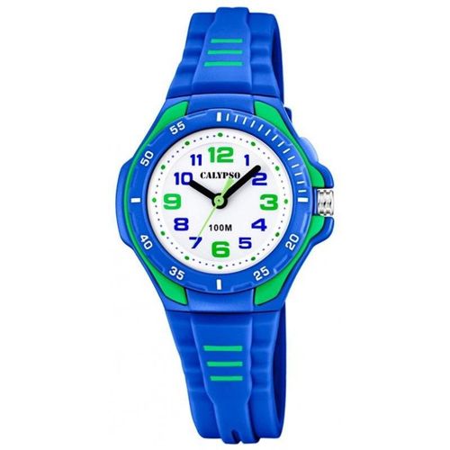 Calypso Sweet Time Montre Junior Cadran Blanc Bracelet Bleu Et Vert-K5757/4