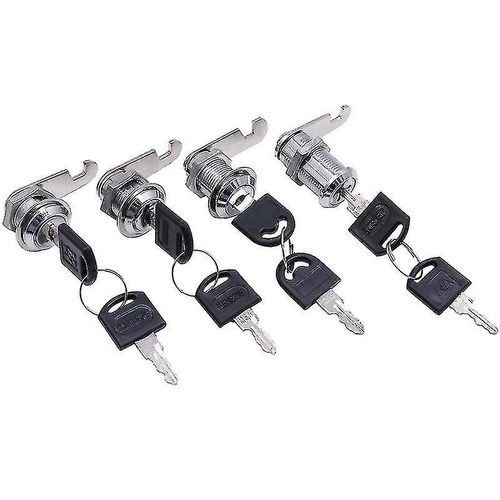 Cam Lock 25mm Keyed Alike Cabinet Lock Cabinet Drawer Cam Lock With Keys Security Cam Lock For Door Cabinet Mailbox Lockers(Color:Silver)(4pcs ) High