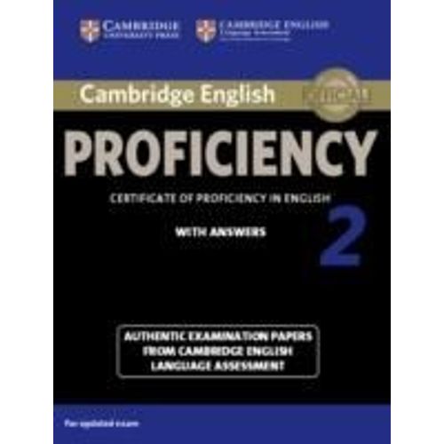 Cambridge English Proficiency 2 Student's Book With Answers    Format Broch 