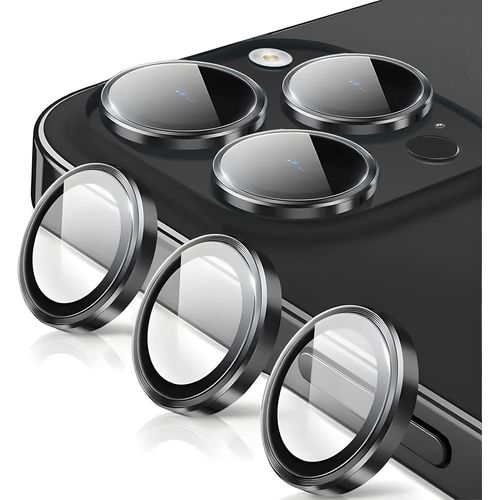 Camra Arrire Protection pour iPhone 15 Pro/15 Pro Max Verre Tremp,Protecteur Objectif Lentille,9H Duret HD Dfinition Anti-Rayures Ultra Rsistant D'objectif Lens Camera Protector,Noir