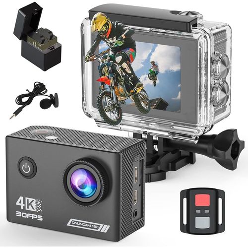 Camra D'action 4k / 30fps, Action Camscope Wifi 20mp, 131ft/40m Camra tanche Eis Avec Microphone Sport Camra 170Avec Tlcommande 2 Batteries, Divers Accessoires.[G1515]