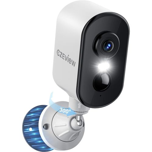 Camra De Surveillance Extrieure 2k, Sans Fil Avec Batterie, Vision Nocturne Couleur, Audio Bidirectionnel, Dtection De Mouvement, Ptz 300, Montage Magntique, Ip65, Wifi 2.4g [Cam6260355]