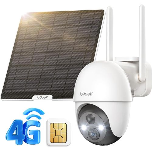 Camra De Surveillance Extrieure 4g Avec Carte Sim,Surveillance Sans Wifi,Surveillance Extrieure Batterie,355/120 Orientable,Vision Nocturne Couleur, Dtection Pir,Ip66[Cam6260995]