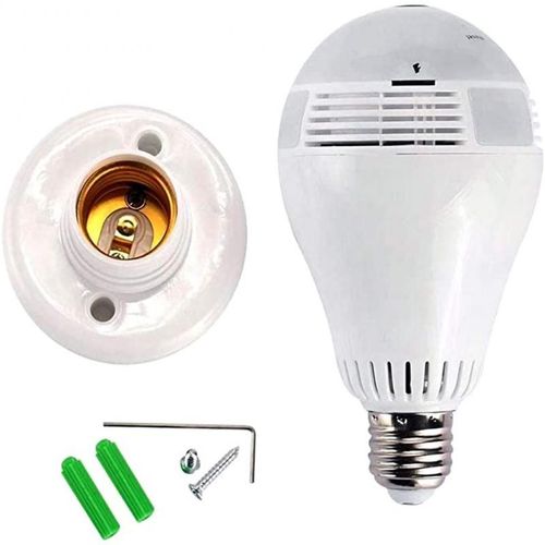 Camra De Surveillance Panoramique, Sans Fil, Wi-Fi, 360 , Ampoule Led, 960p, Norme Ip E27, Lumire 1.3mp, Vidosurveillance