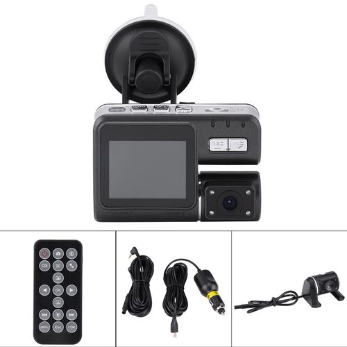 Camera De Tableau De Bord Dvr Haute Definition 1080p A Double Objectif Avec Telecommande, Enregistreur Video De Conduite, Vision Nocturne