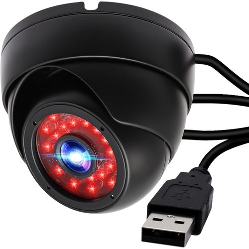 Camra Dme Usb tanche 720p Pour Intrieur Et Extrieur Avec Vision De Jour Et De Nuit Avec Led Infrarouge, Camra De Surveillance Usb Avec Objectif De 3,6 Mm