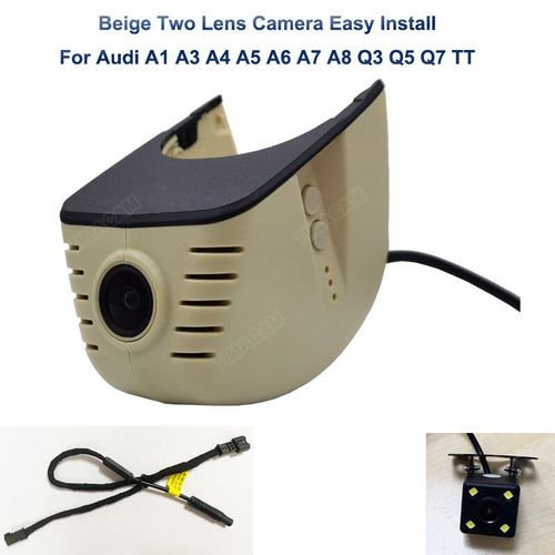 Camra Dvr De Voiture Hd 1080p Pour Audi,Camra De Tableau De Bord Pour Audi A1 A3 A4 A5 A6 A7 A8 Q2 Q3 Q5 Q7 Q8 S1 S3 S4 S5 S6 S7 S8 Rs3 Rs4 Rs7 Tt 2013-2016 - Type Beige Two Cam New-32gb