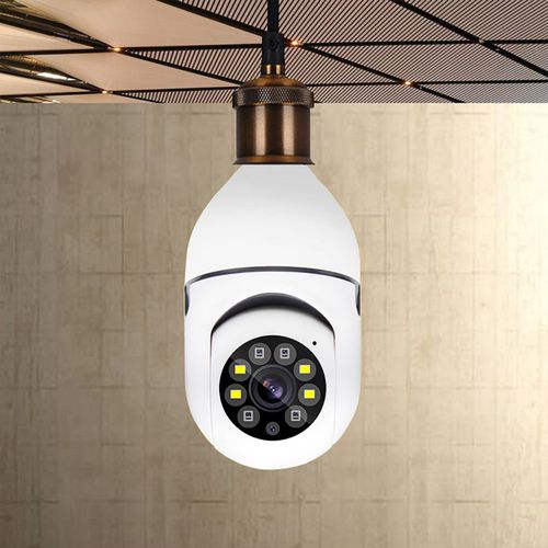 Camra Full Hd 1080p, Dispositif De Scurit Domestique Sans Fil, Avec Ampoule Led E27, Wifi, Audio Bidirectionnel, Vision Nocturne Panoramique