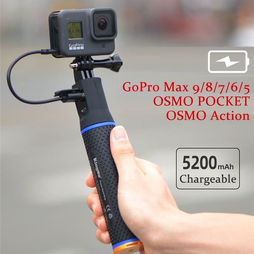 Camra Rechargeable 5200mAh, monopode avec poigne, batterie Rechargeable pour GoPro max hero9/8/7/6/5 OSMO POCKET Action