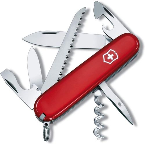 Camper, Couteau De Poche Suisse, Lger, Couteau Multifonction, 13 Fonctions, Tire Bouchon, Lame, Scie  Bois, Rouge