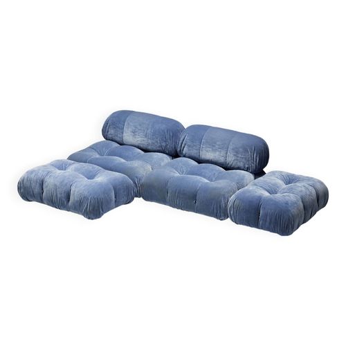 Canap Camaleonda En Velours Bleu Par Mario Bellini Pour Bampb Italia Italie 1970s Bleu