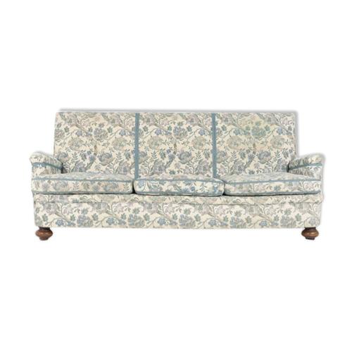 Canap Moderne Du Milieu Du Sicle En Tissu Floral Sude Des Annes 1950 Bleu