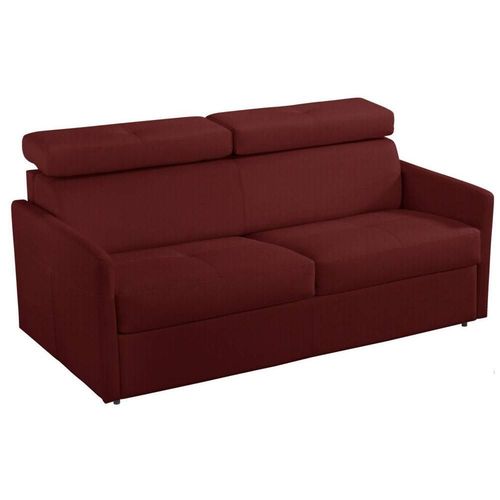 Canap 2-3 Places Paris 120cm Express En Microfibre Bordeaux Matelas 16 Cm