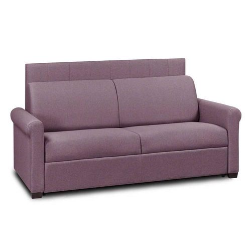 Canap 2- Belle Epoque Canapexpress Lattes 120cm Matelas Mmory 22cm Tte De Lit Intgre Tweed Fuchsia