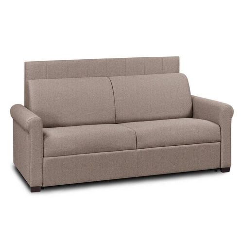 Canap 2- Belle Epoque Canapexpress Lattes 120cm Matelas Mmory 22cm Tte De Lit Intgre Tweed Taupe Sable