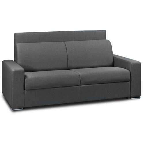 Canap 2- Canapexpress Lattes 120cm Matelas Mmory 22cm Tte De Lit Intgre Polyurthane Gris Graphite