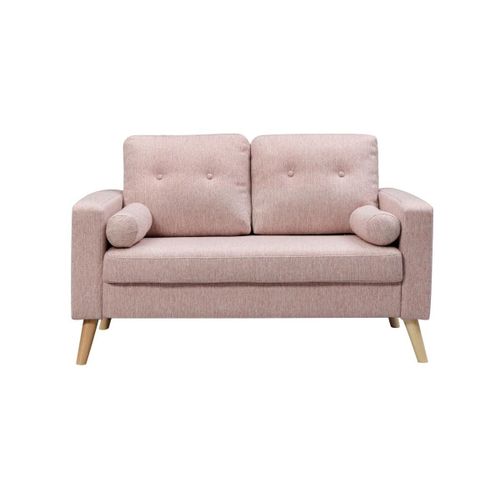Canap 2 Places En Tissu Effet Lainage  Bouclettes Tatum - Rose