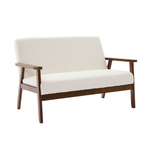 Canap 2 Places Tissu Bouclette, Hva Noyer Clair