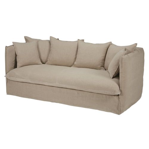 Canap 3/4 Places En Lin Lav Beige