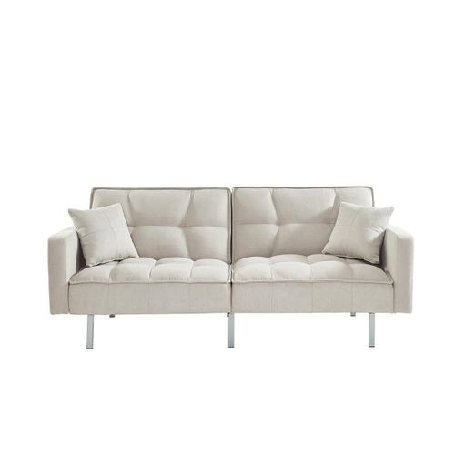 Canap 3 Places Convertible Clic-Clac En Tissu Miney - Gris Clair