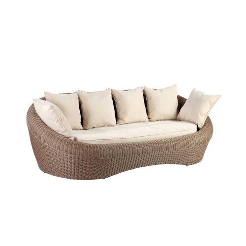 Canap 3 Places De Jardin En Rsine Tresse Caramel - Whiteheaven