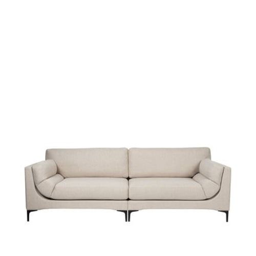 Canap 3 Places Fixes 256x99x85 Cm En Tissu Beige - Balcony
