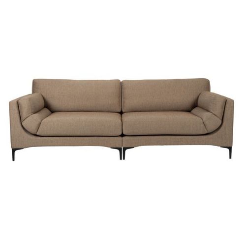 Canap 3 Places Fixes 256x99x85 Cm En Tissu Marron - Balcony