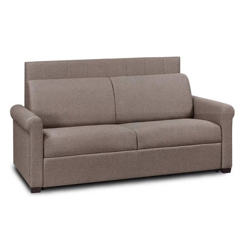 Canap Belle Epoque Canapexpress Lattes Matelas Mmory 22cm Tte De Lit Intgre Velours Marron