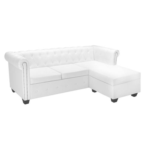 Canap Chesterfield En Forme De L Cuir Synthtique Blanc