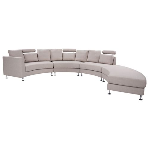 Canap Circulaire Modulable En Tissu Beige 8 Places Rotunde