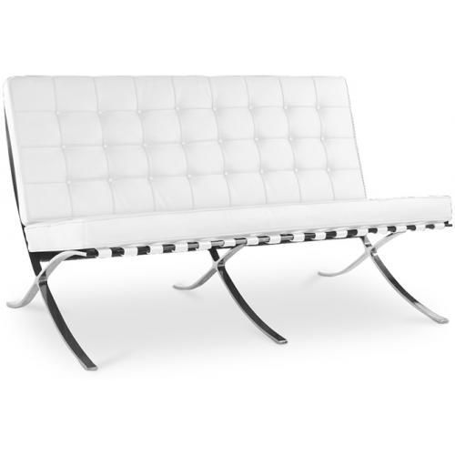 Canap City 2 Places - Simili Cuir Blanc