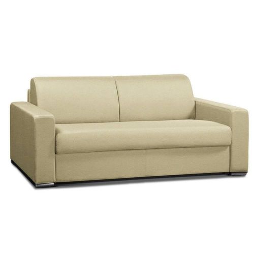 Canap Convertible 2- Allure Matelas Mmory 20cm Lattes 120cm Cuir Vachette Beige