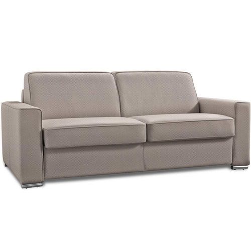Canap Convertible 3-4 Places Excellence 160 Cm Sommier Lattes Matelas Memory 18 Cm Inclus Velours Beige