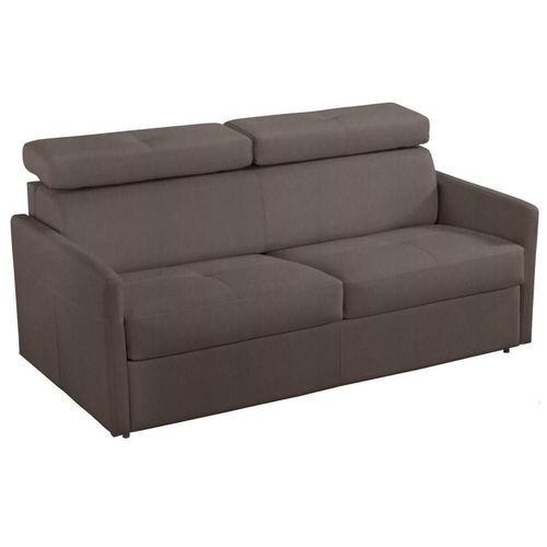 Canap Convertible 3 Places Paris En Microfibre Marron Couchage 140cm Express Matelas 16 Cm