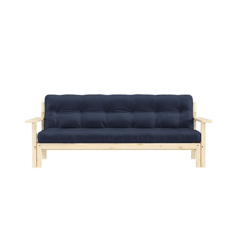 Canap Convertible En Pin Massif Avec Futon Bleu Marine 2 Places