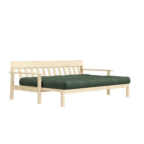 Canap Convertible En Pin Massif Avec Futon Kaki 2 Places