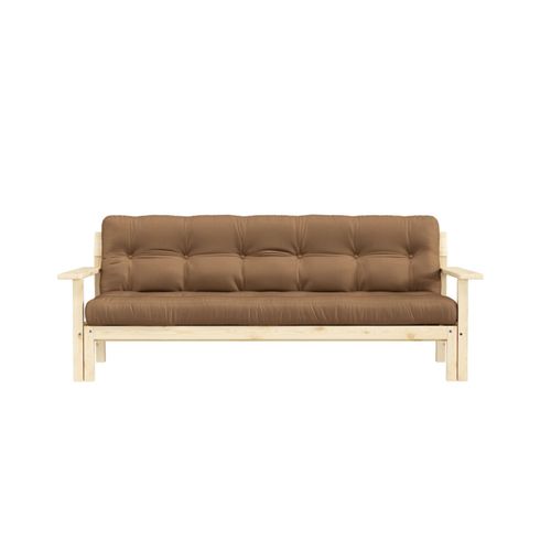 Canap Convertible En Pin Massif Avec Futon Marron 2 Places