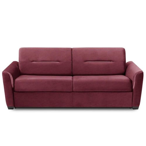 Canap Convertible Express Amazone 140cm Matelas 16cm Sommier Lattes Tweed Rouge
