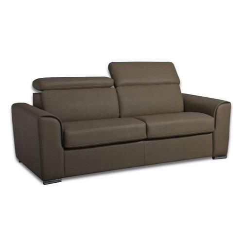 Canap Convertible Express Imola Nubucuir Chocolat Matelas 18cm Couchage 140 Cm