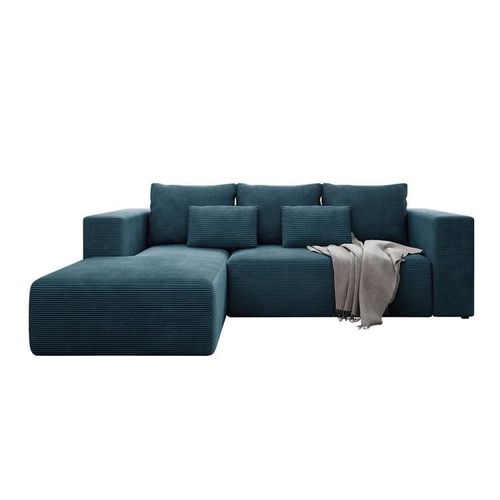 Canap D'angle Arvada 116, Bleu, Fonction De Couchage, 255x161x91cm