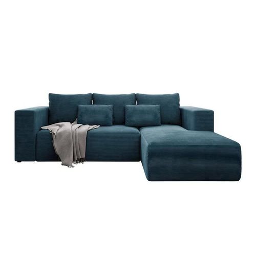 Canap D'angle Arvada 116, Bleu, Fonction De Couchage, 255x161x91cm
