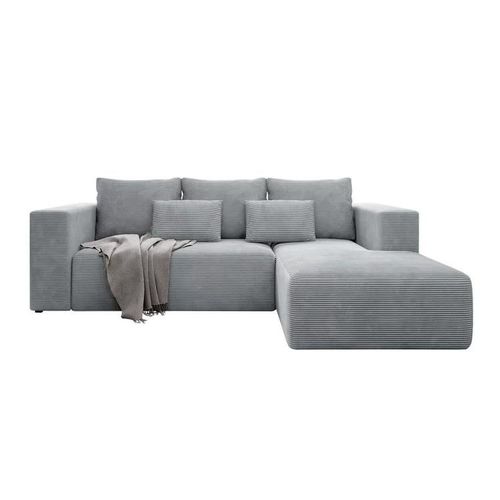 Canap D'angle Arvada 116, Gris, Fonction De Couchage, 255x161x91cm